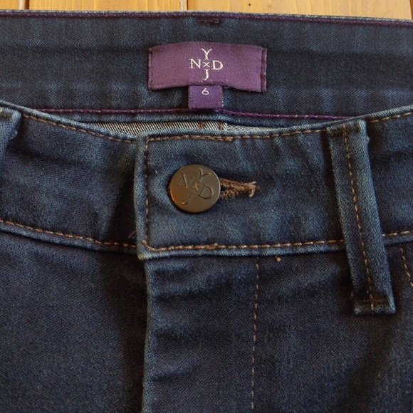 NYDJ Medium Blue Wash Straight Leg High Rise Jeans Lift Tuck - 6 Tall - Picture 7 of 11